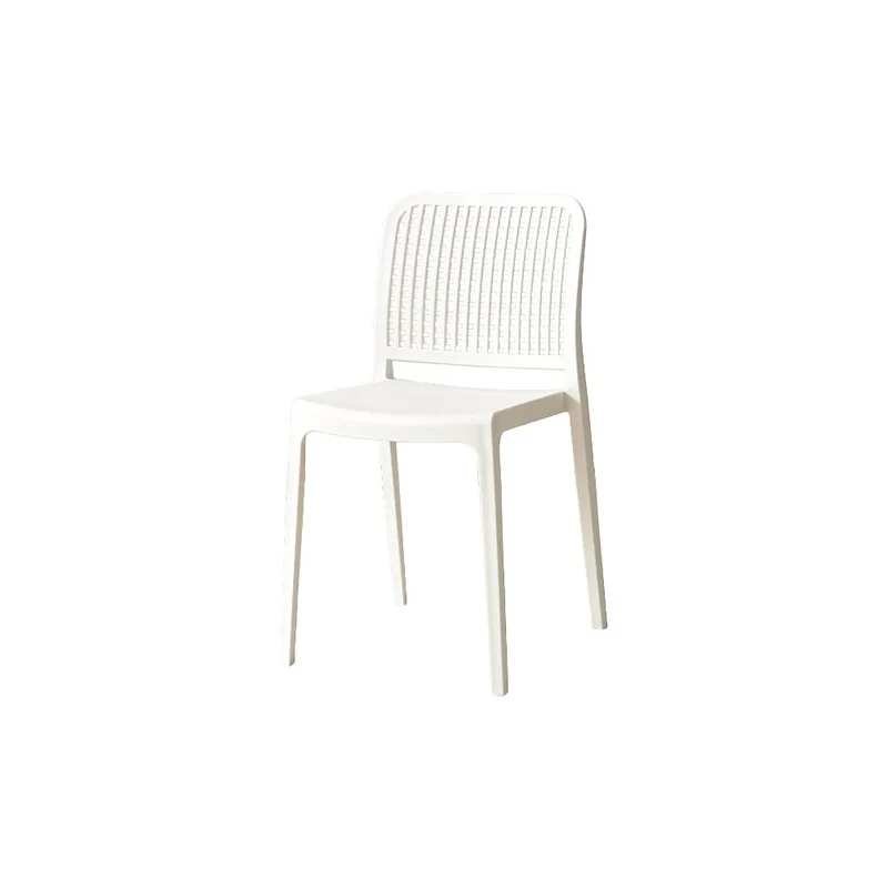 Silla Bronx, Blanco, con Espaldar en Cuadrados y Diseño Minimalista