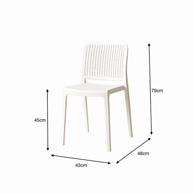 Silla Bronx, Blanco, con Espaldar en Cuadrados y Diseño Minimalista