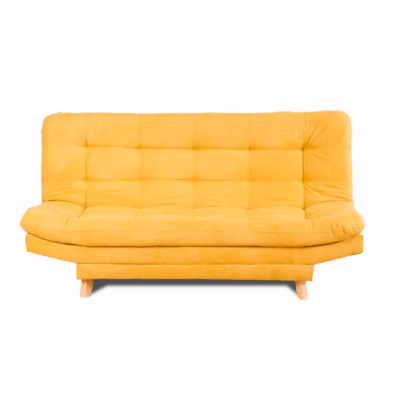 Sofá Cama Valencia Mostaza 3Ptos + Cojines