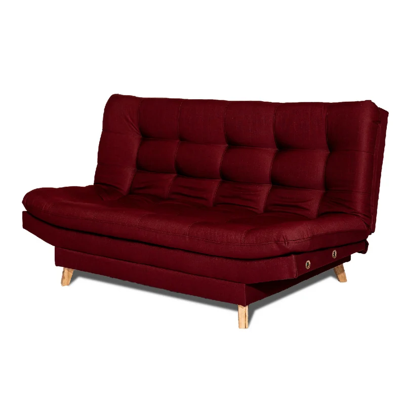 Sofá Cama Valencia Vinotinto 3Ptos + Cojines