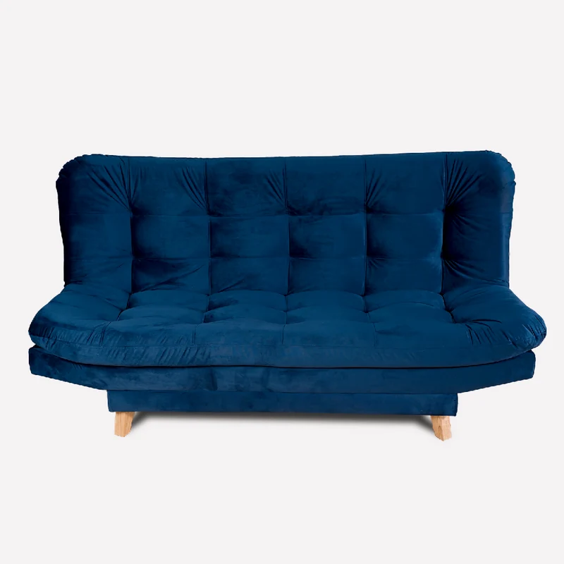 Sofá Cama Valencia Azul Petróleo 3Ptos + Cojines