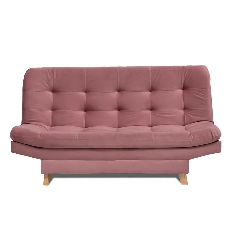 Sofá Cama Valencia Rosa 3 Ptos + Cojines