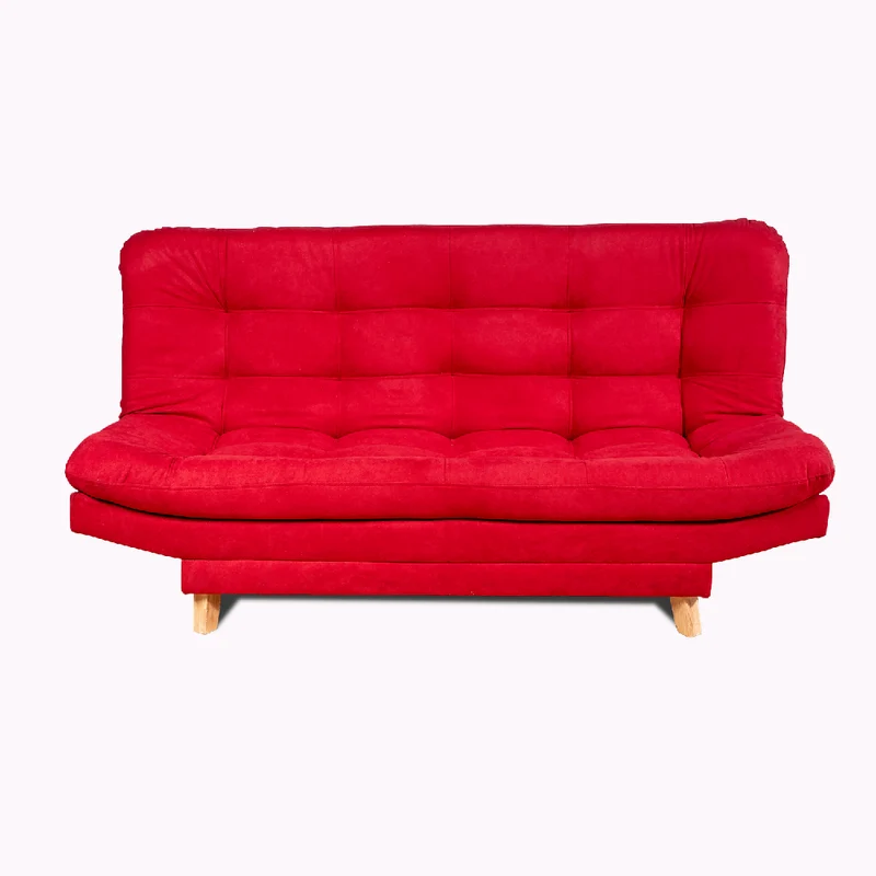 Sofá Cama Valencia Rojo 3Ptos + Cojines