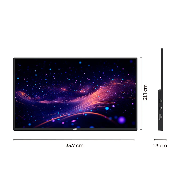 Monitor Portátil 15.6" Pulgadas Kalley FHD, Negro