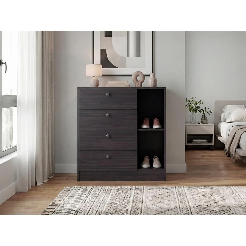 Organizador Havana, Wengue, con superficie para ubicar objetos decorativos ZF