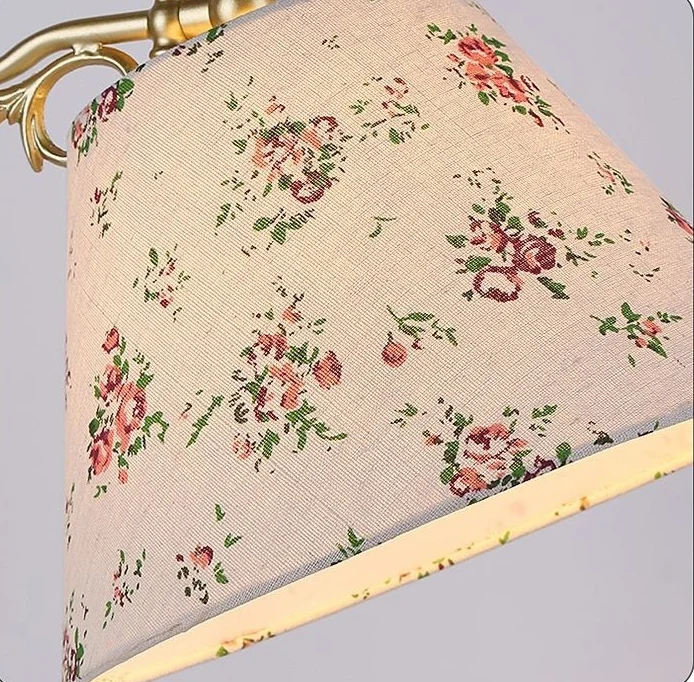 Traditional Rustic Frustum Cone Wood Metal Fabric 1-Light Table Lamp For Bedroom