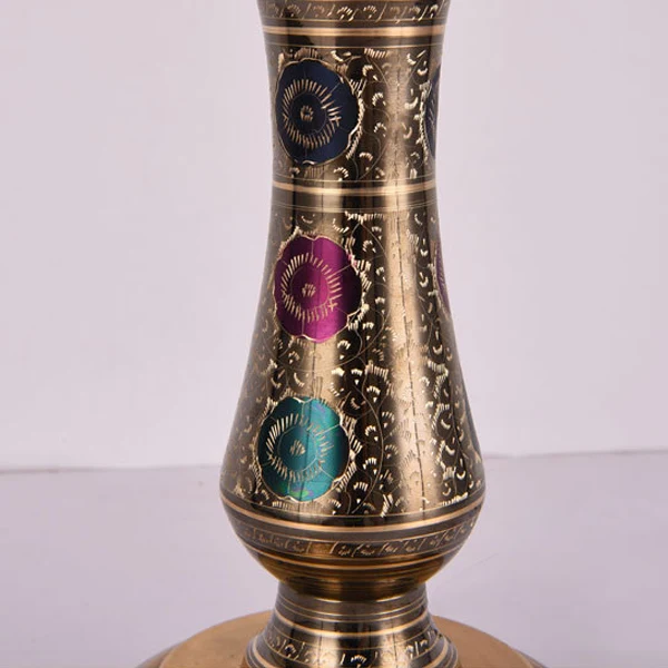 Traditional European Dome Brass Glass 1-Light Table Lamp For Bedroom