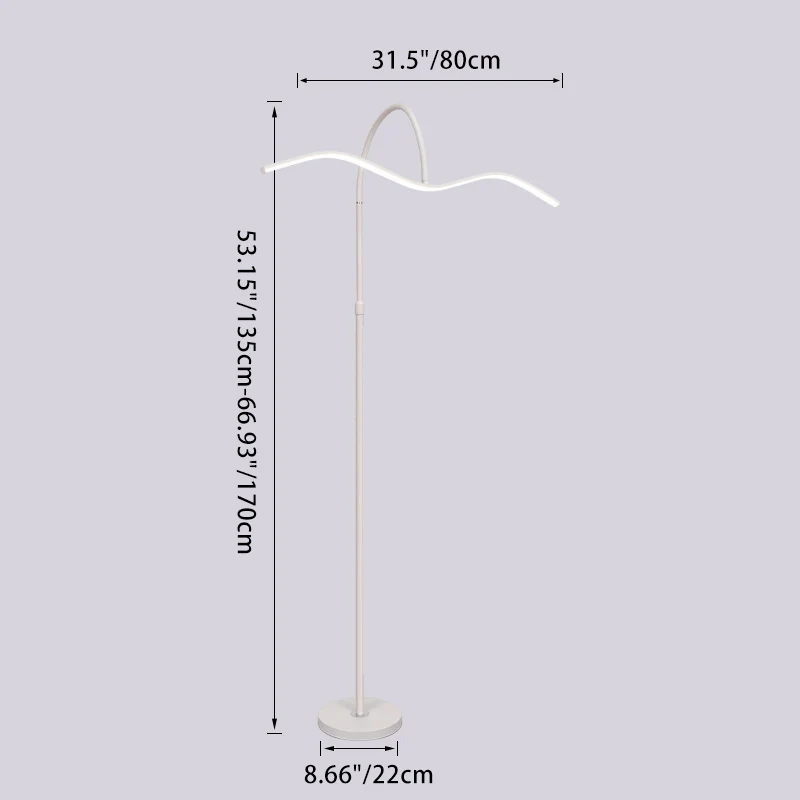 Modern Minimalist Wave Aluminum Iron Silicone LED Standing Floor Lamp For Living Room