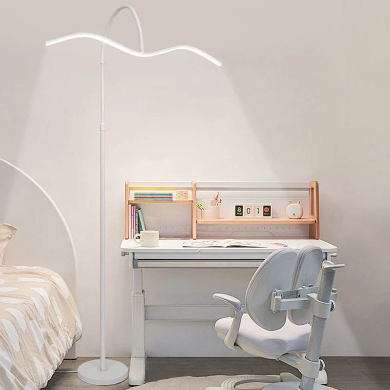 Modern Minimalist Wave Aluminum Iron Silicone LED Standing Floor Lamp For Living Room
