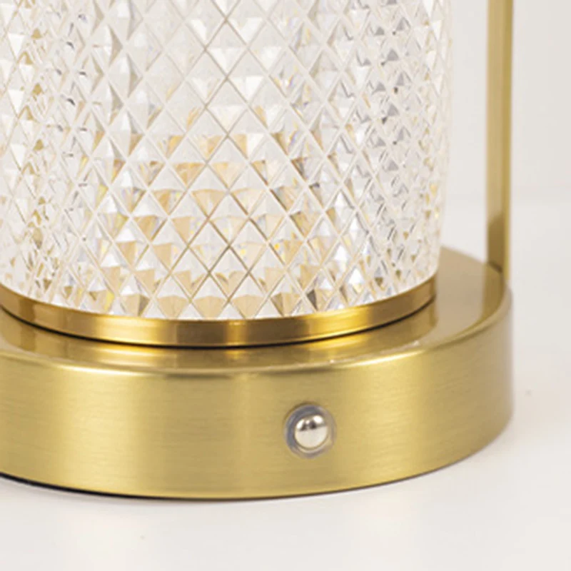 Contemporary Creative Cylinder Round Ball Mountain Shape Round Base Iron Acrylic LED Table Lamp For Bedroom