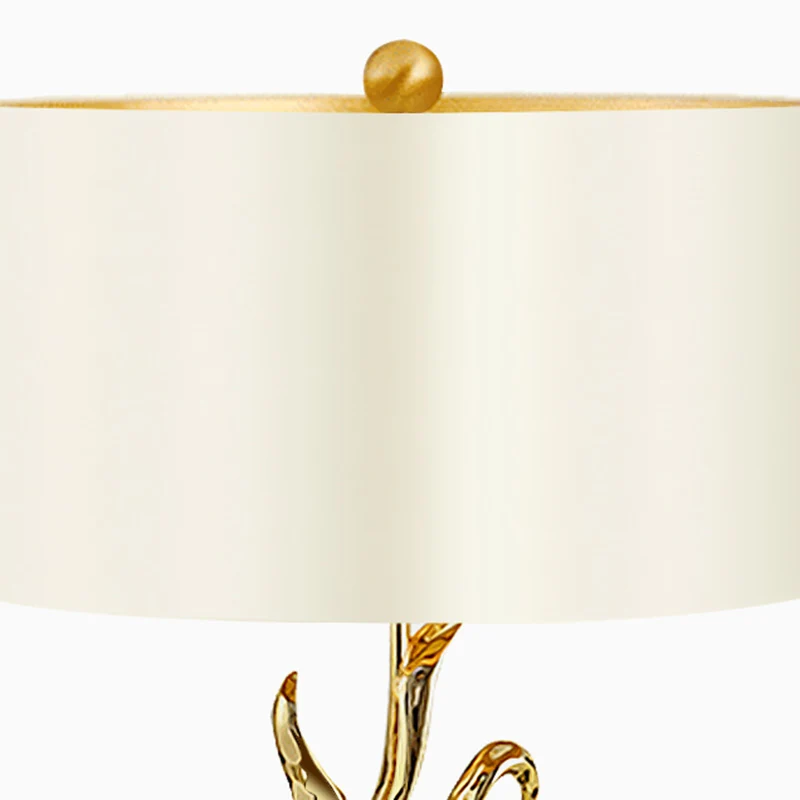 Contemporary Scandinavian Curved Round Silk Onyx Hardware 1-Light Table Lamp For Living Room