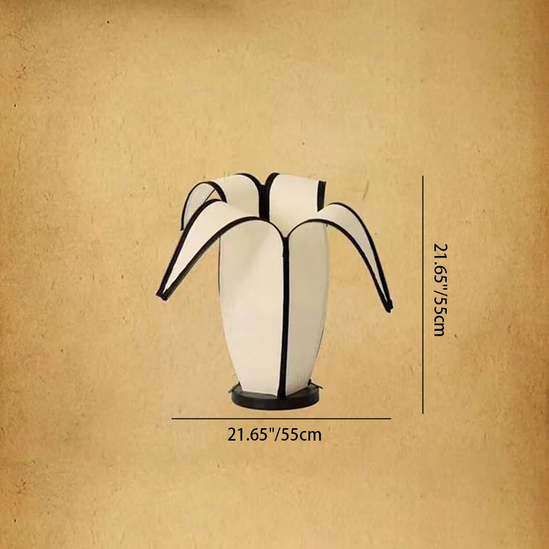 Traditional Vintage Banana Fabric Plastic Metal LED Standing Floor Lamp For Living Room