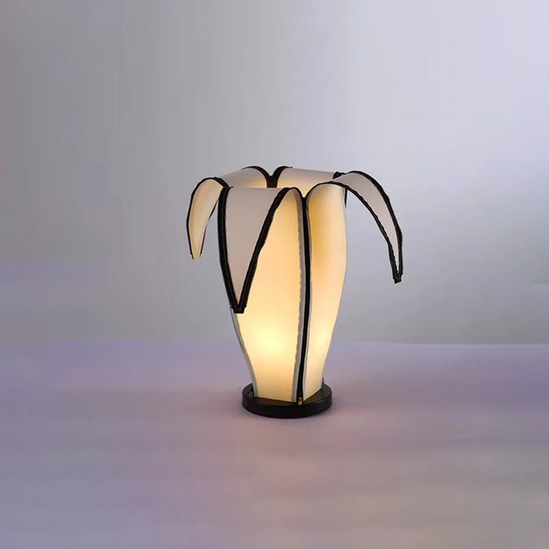 Traditional Vintage Banana Fabric Plastic Metal LED Standing Floor Lamp For Living Room