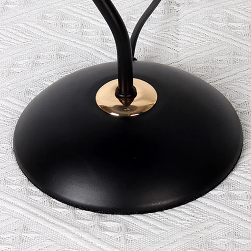 Contemporary Nordic Pleated Linen PVC Umbrella Shaped Curve Iron 1-Light Table Lamp For Living Room