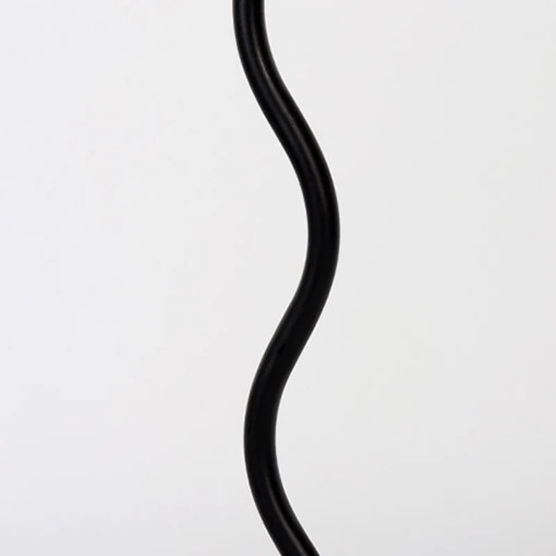 Contemporary Nordic Pleated Linen PVC Umbrella Shaped Curve Iron 1-Light Table Lamp For Living Room