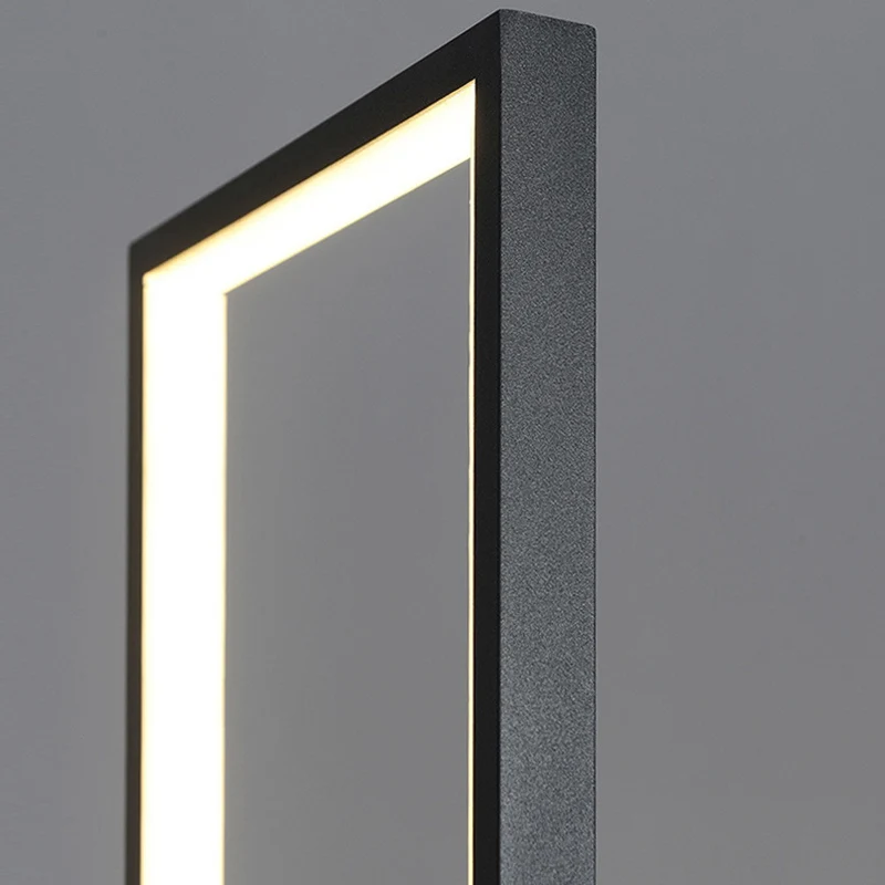 Contemporary Scandinavian Rectangular Long Square Base Iron Silicone Aluminum LED Standing Floor Lamp For Living Room
