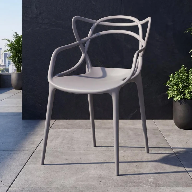 Silla Palermo, Color Gris, con Espaldar y Diseño Moderno