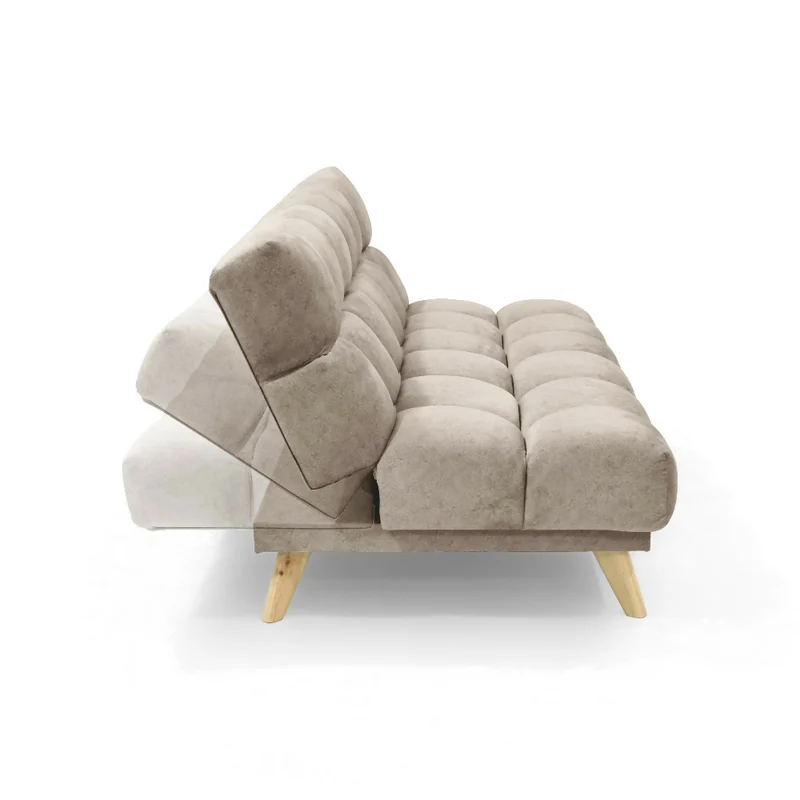 Sofá Cama Nubo 178x92x82 Reclinable 3 Posiciones Tela Taupe Matiz Natural