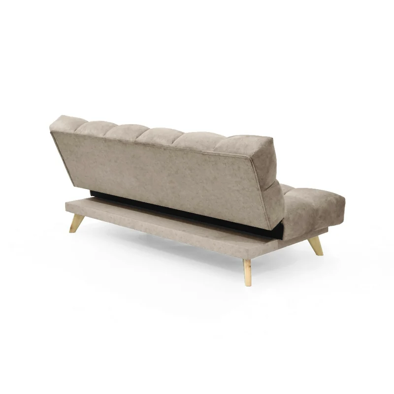 Sofá Cama Nubo 178x92x82 Reclinable 3 Posiciones Tela Taupe Matiz Natural