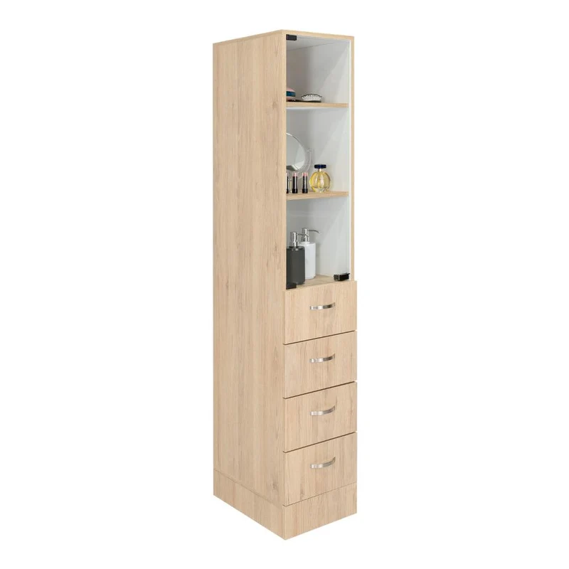 Organizador de Baño Picasso, Beige y Blanco, con Cuatro Cajones Deslizables ZF