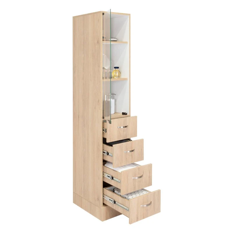Organizador de Baño Picasso, Beige y Blanco, con Cuatro Cajones Deslizables ZF