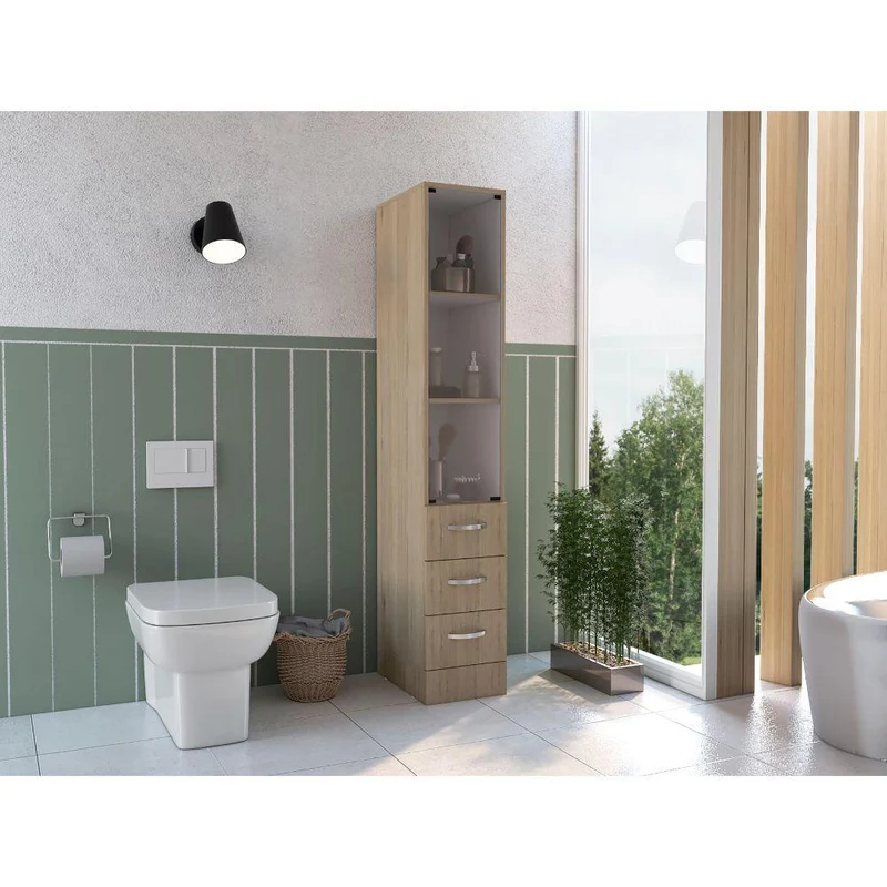 Organizador de Baño Picasso, Beige y Blanco, con Cuatro Cajones Deslizables ZF