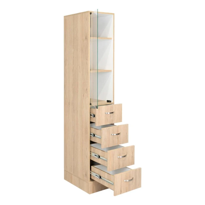 Organizador de Baño Picasso, Beige y Blanco, con Cuatro Cajones Deslizables ZF