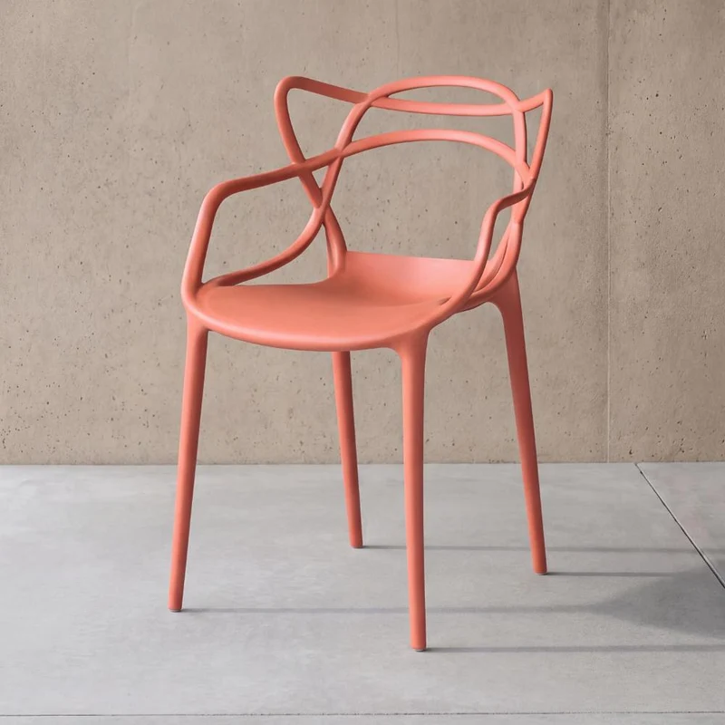 Silla Palermo, Color Terracota, con Espaldar y Diseño Moderno