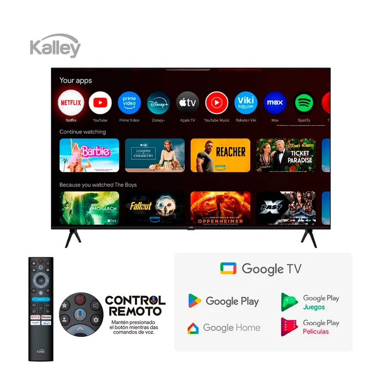 Televisor Kalley 43 Pulgadas QLED FHD Smart TV Google 43GQ200