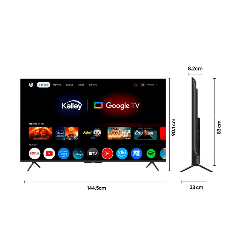 Televisor Kalley 65" 65GQ405 4KUHD QLED Smart TV Google