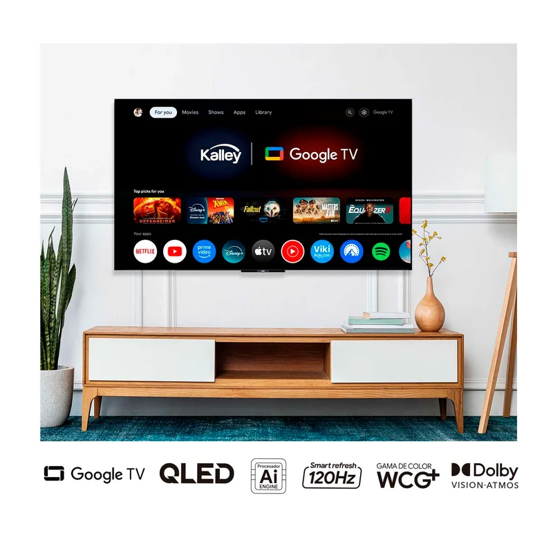 Televisor Kalley 65" 65GQ405 4KUHD QLED Smart TV Google