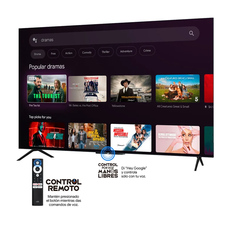 Televisor Kalley 65" 65GQ405 4KUHD QLED Smart TV Google