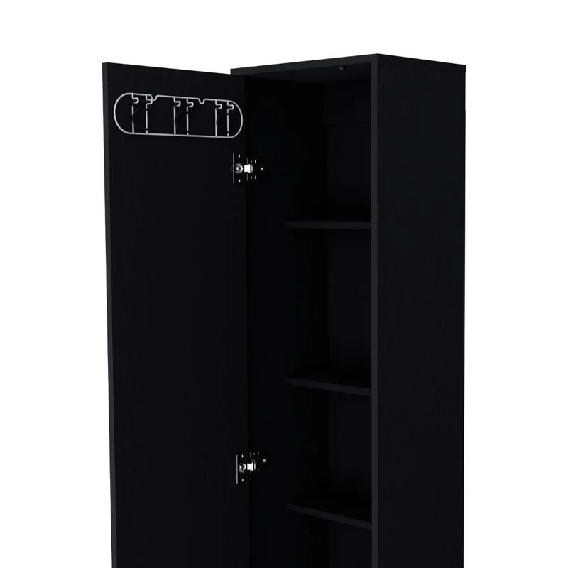 Mueble de Aseo Jalisco, Wengue, Gran Espacio para Almacenar Artículos de Aseo, con Colgadero de Escobas ZF