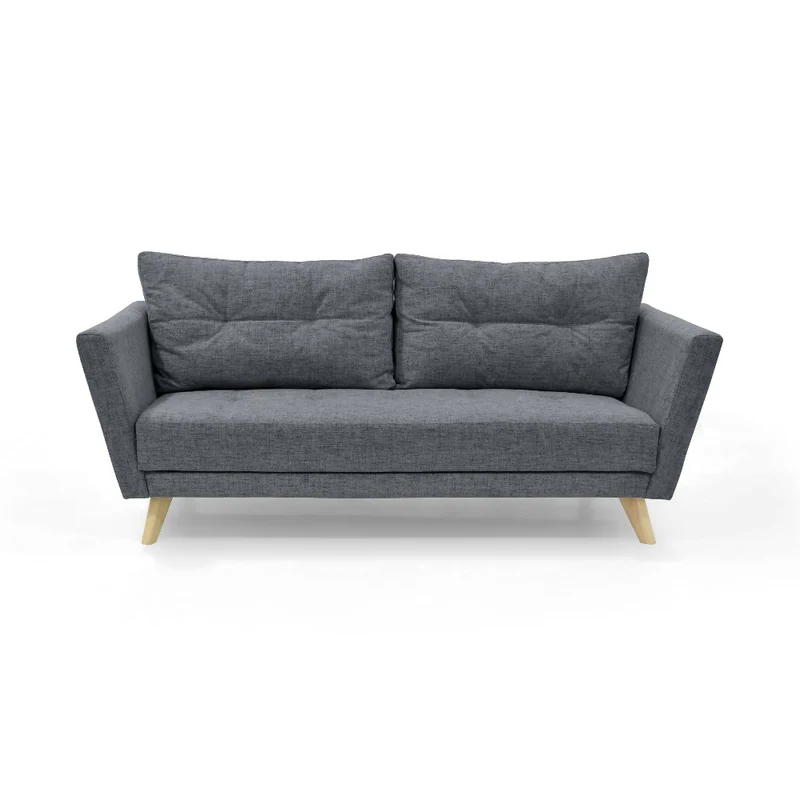 Sofá Grecia 3 Puestos 192x85x84 Tela Gris