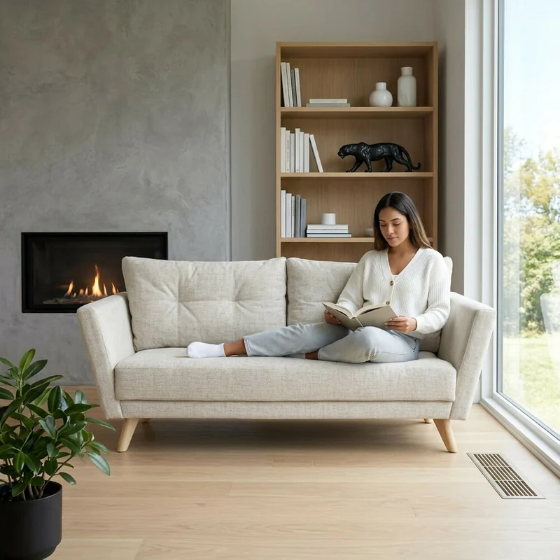 Sofá Grecia 3 Puestos 192x85x84 Tela Taupe