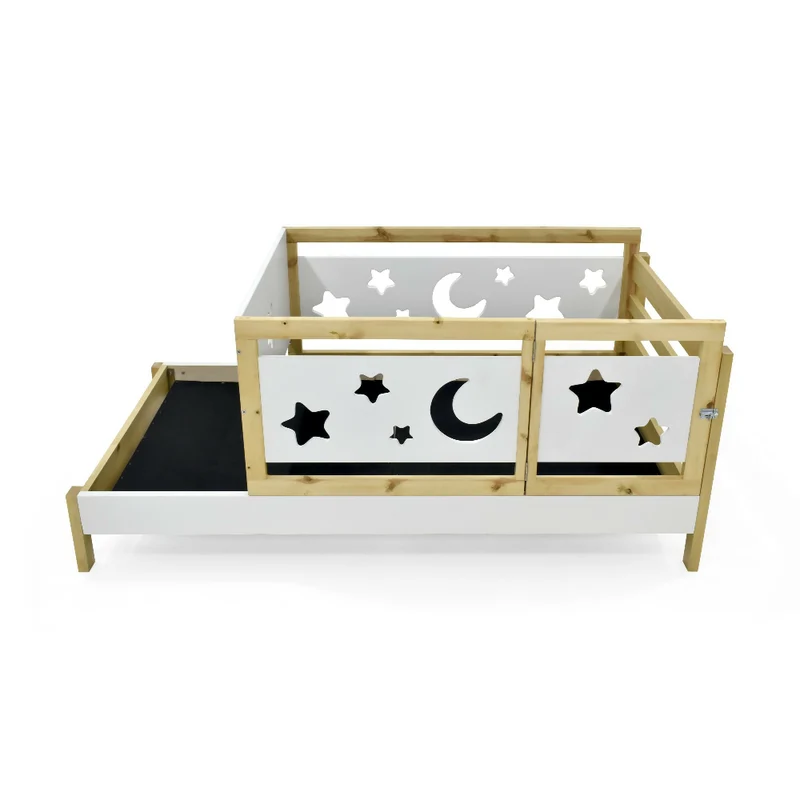 Cama Cuna Nara 106x202x87 Infantil Blanco Natural