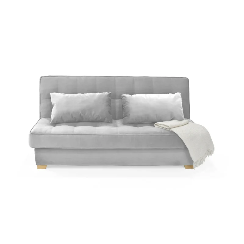 Sofá Cama Cambridge 185x90x90 con Baúl Tela Plata