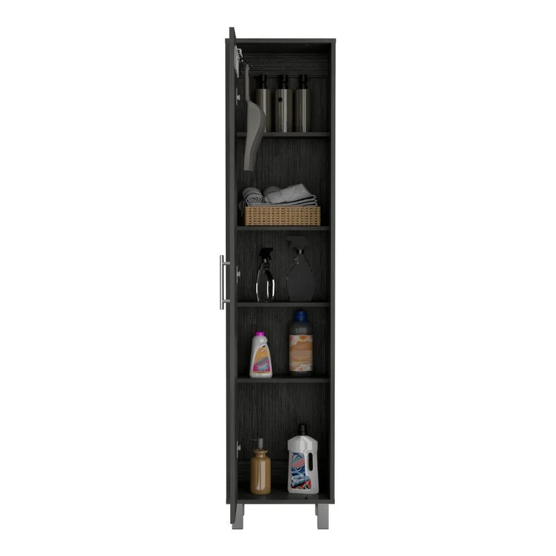 Mueble de Aseo Jalisco, Gris, Gran Espacio para Almacenar Artículos de Aseo, con Colgadero de Escobas ZF