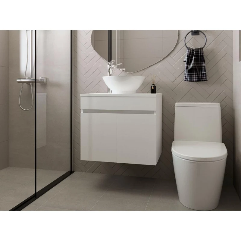 Mueble Baño Aéreo Mánchester, Blanco Duqueza, con Amplio Espacio de Almacenamiento ZF