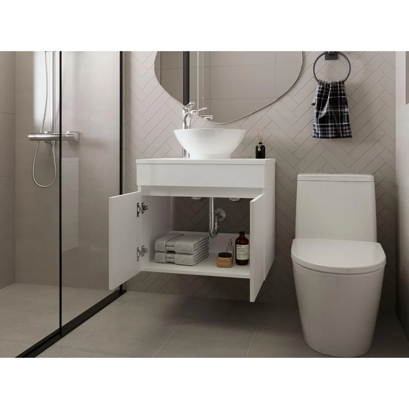 Mueble Baño Aéreo Mánchester, Blanco Duqueza, con Amplio Espacio de Almacenamiento ZF