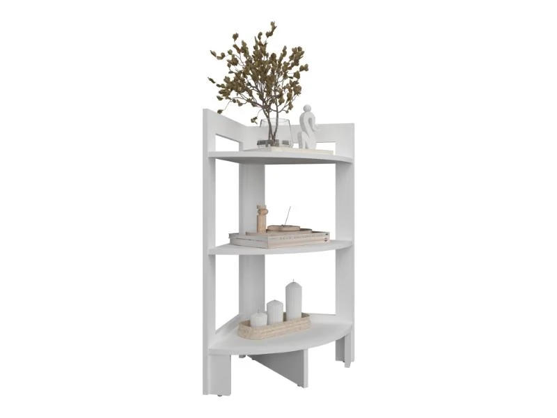 Mesa Auxiliar Esquinera Athos, Blanco, con Diseño Práctico ZF
