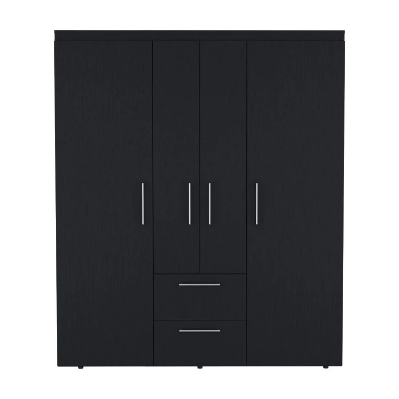 Clóset Bariloche Bombay Eco, Wengue, con Variedad de Entrepaños y Cuatro Puertas Abatibles ZF