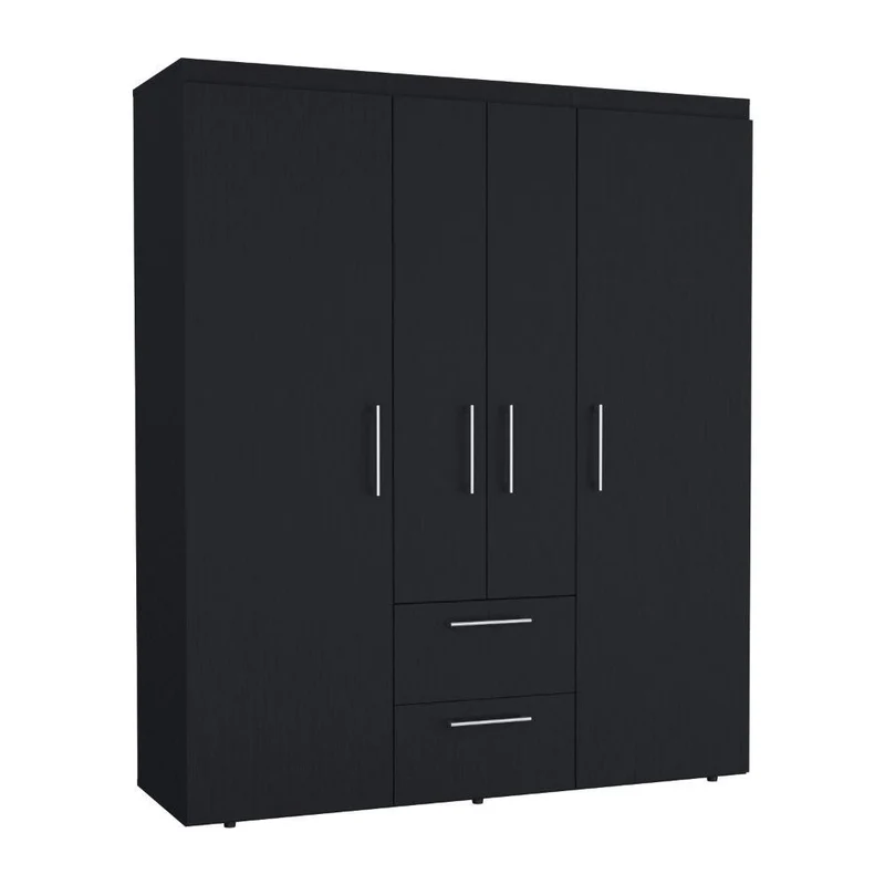 Clóset Bariloche Bombay Eco, Wengue, con Variedad de Entrepaños y Cuatro Puertas Abatibles ZF