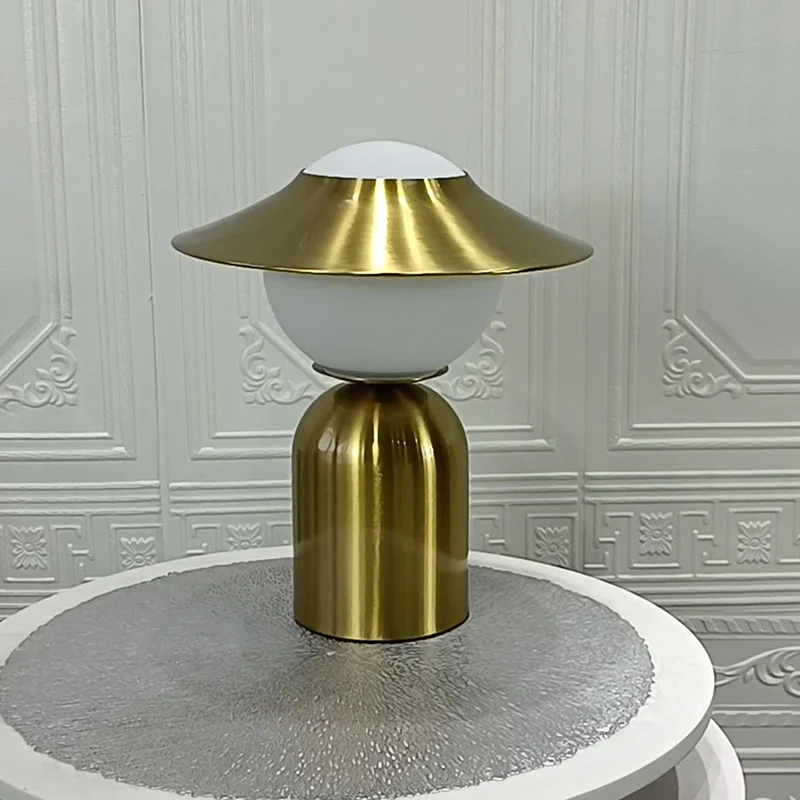 Contemporary Luxury Dome Iron Glass 1-Light Table Lamp For Living Room