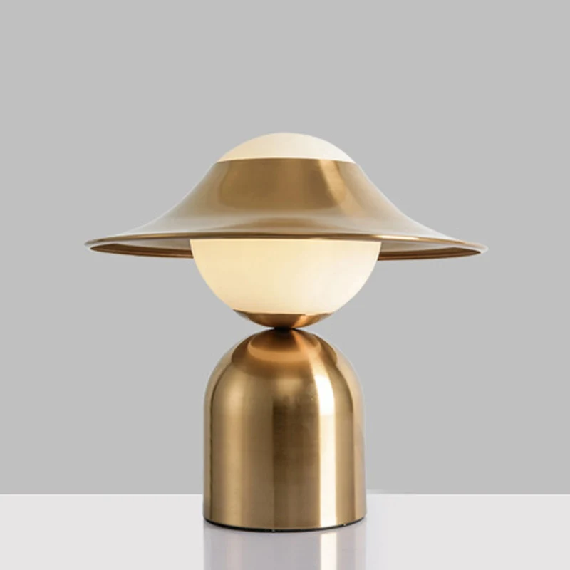 Contemporary Luxury Dome Iron Glass 1-Light Table Lamp For Living Room