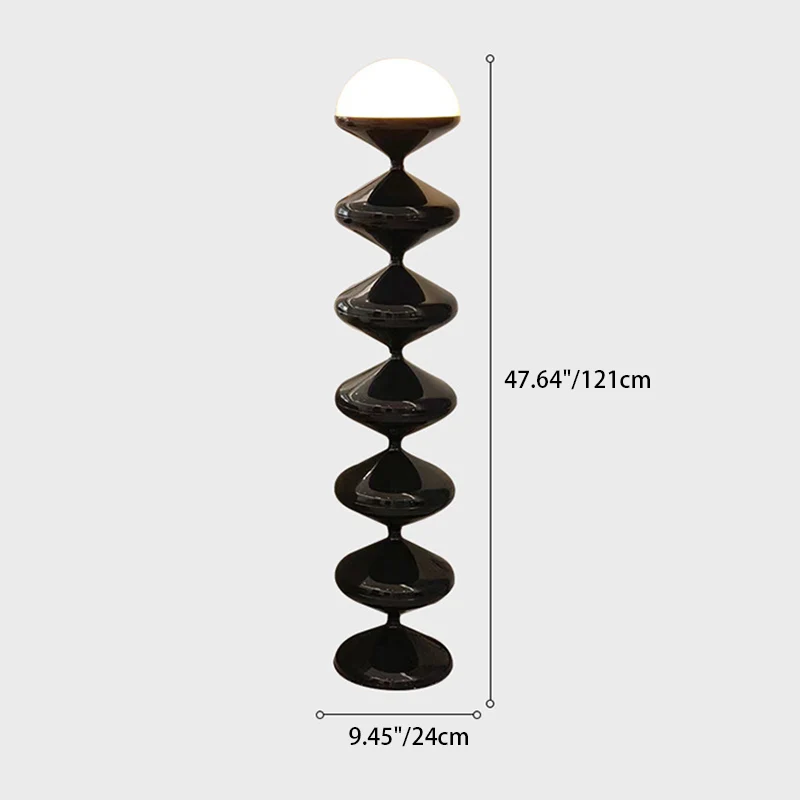 Traditional French Gourd Iron Acrylic 1-Light Standing Floor Lamp For Living Room
