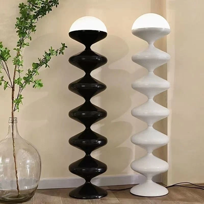 Traditional French Gourd Iron Acrylic 1-Light Standing Floor Lamp For Living Room