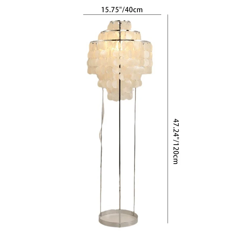 Traditional French Tassel Shaped Round Metal Shell 1-Light Standing Floor Lamp For Living Room