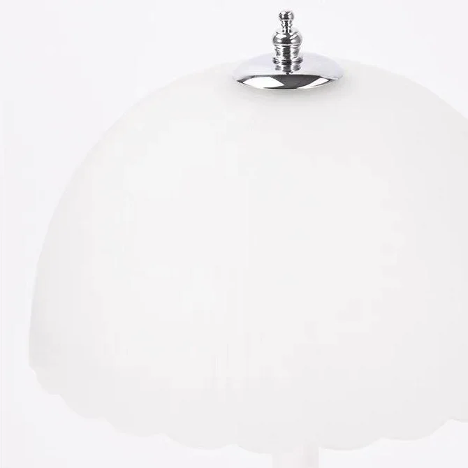 Contemporary Nordic Dome Petal Iron Frosted Glass 1-Light Table Lamp For Bedroom