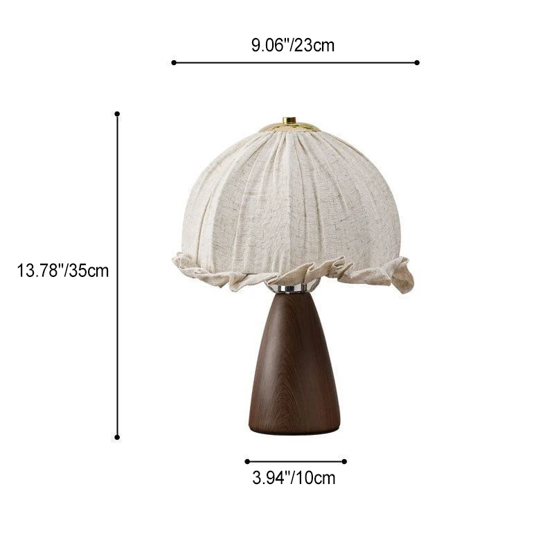 Traditional Vintage Ceramic Handmade Linen Flower Bud 1-Light Table Lamp For Bedroom